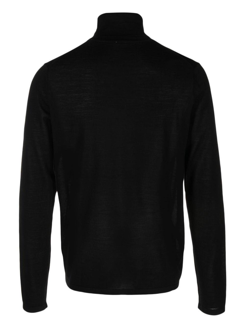 Shop Aspesi Roll-neck Knitted Jumper In Black