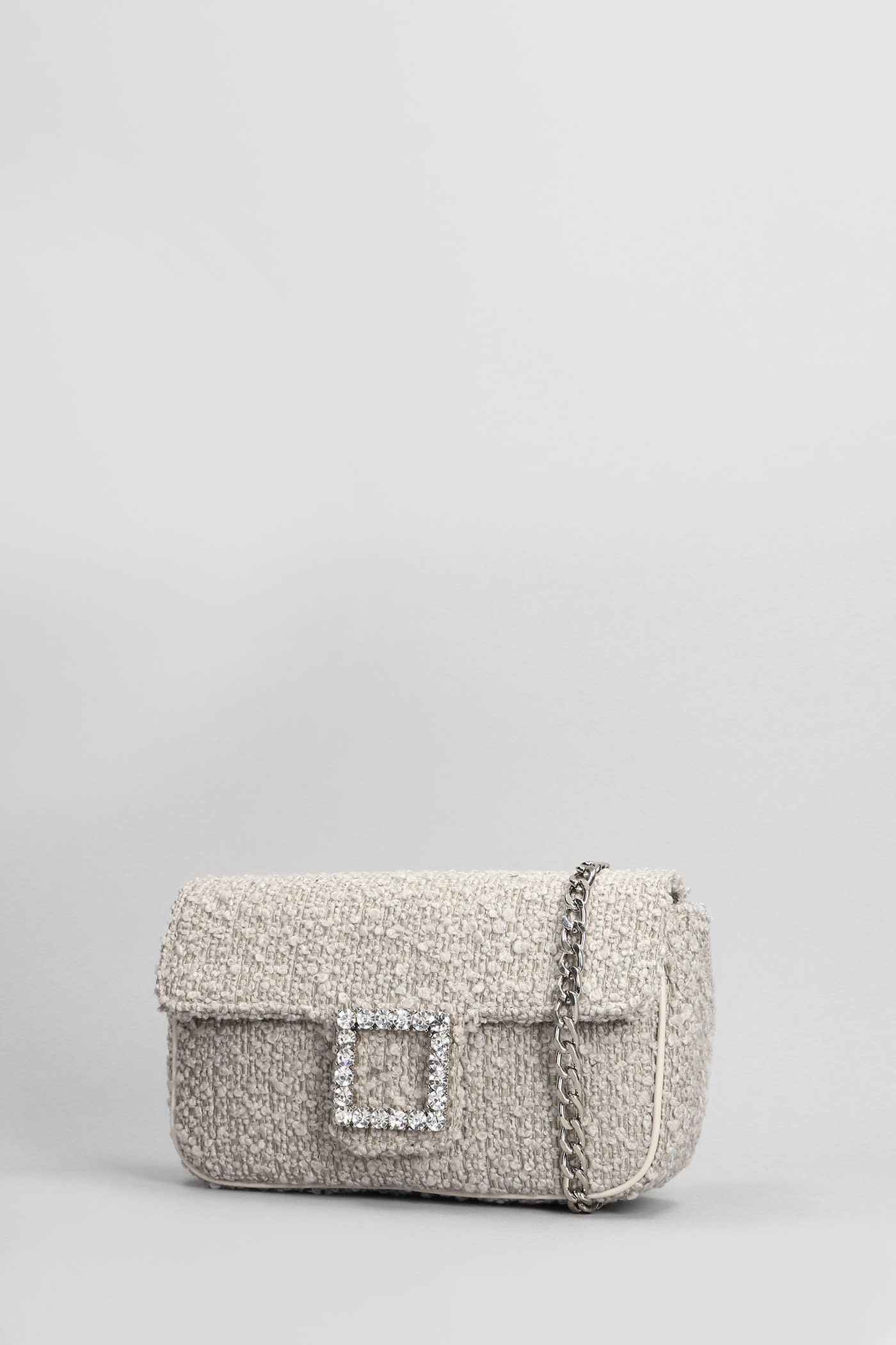 Shop Roberto Festa Lunette Shoulder Bag In Beige Wool