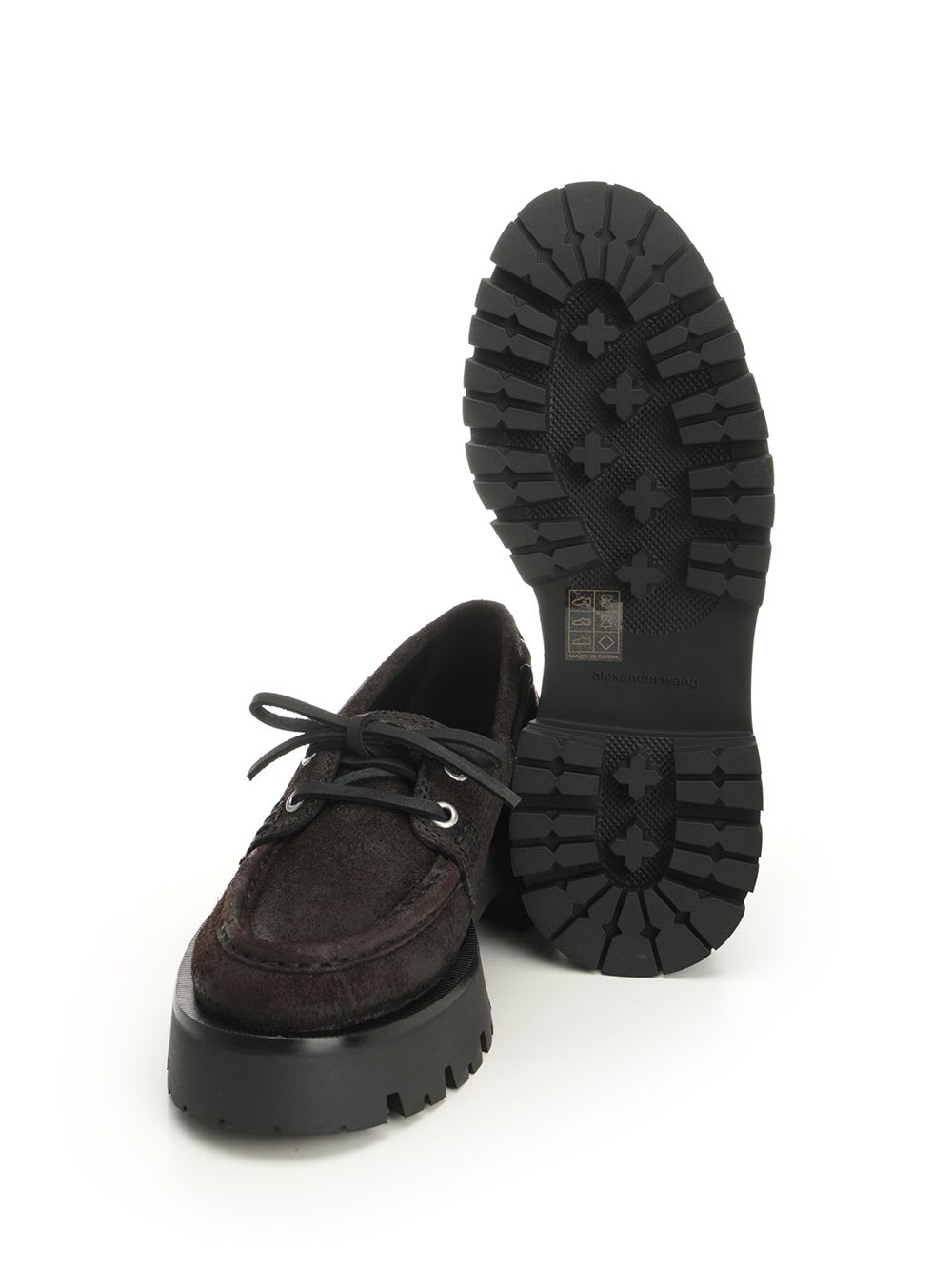 Alexander Wang Carson 50 Waxed Suede Boat Shoes In Brown