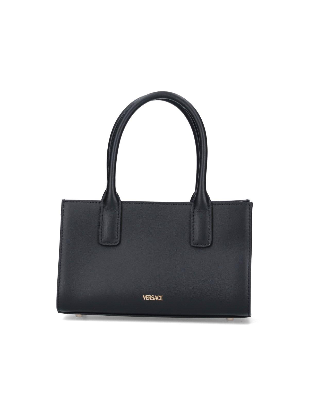 Versace Medusa 95 Shopper Handbag In Black