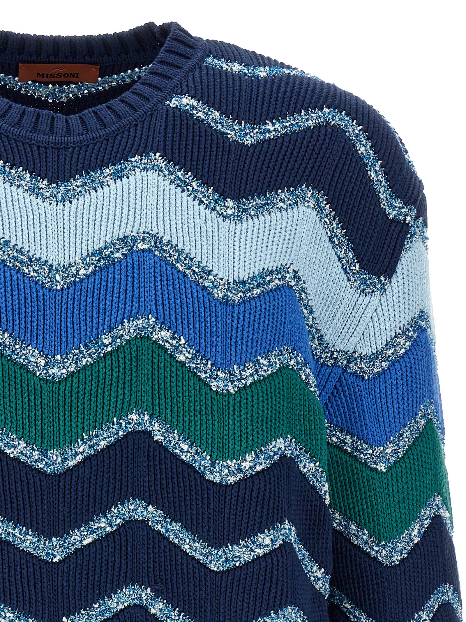 Missoni Pullover Mit Rundhalsausschnitt Und Makro-zickzack- Und Melange-details In Multicolor
