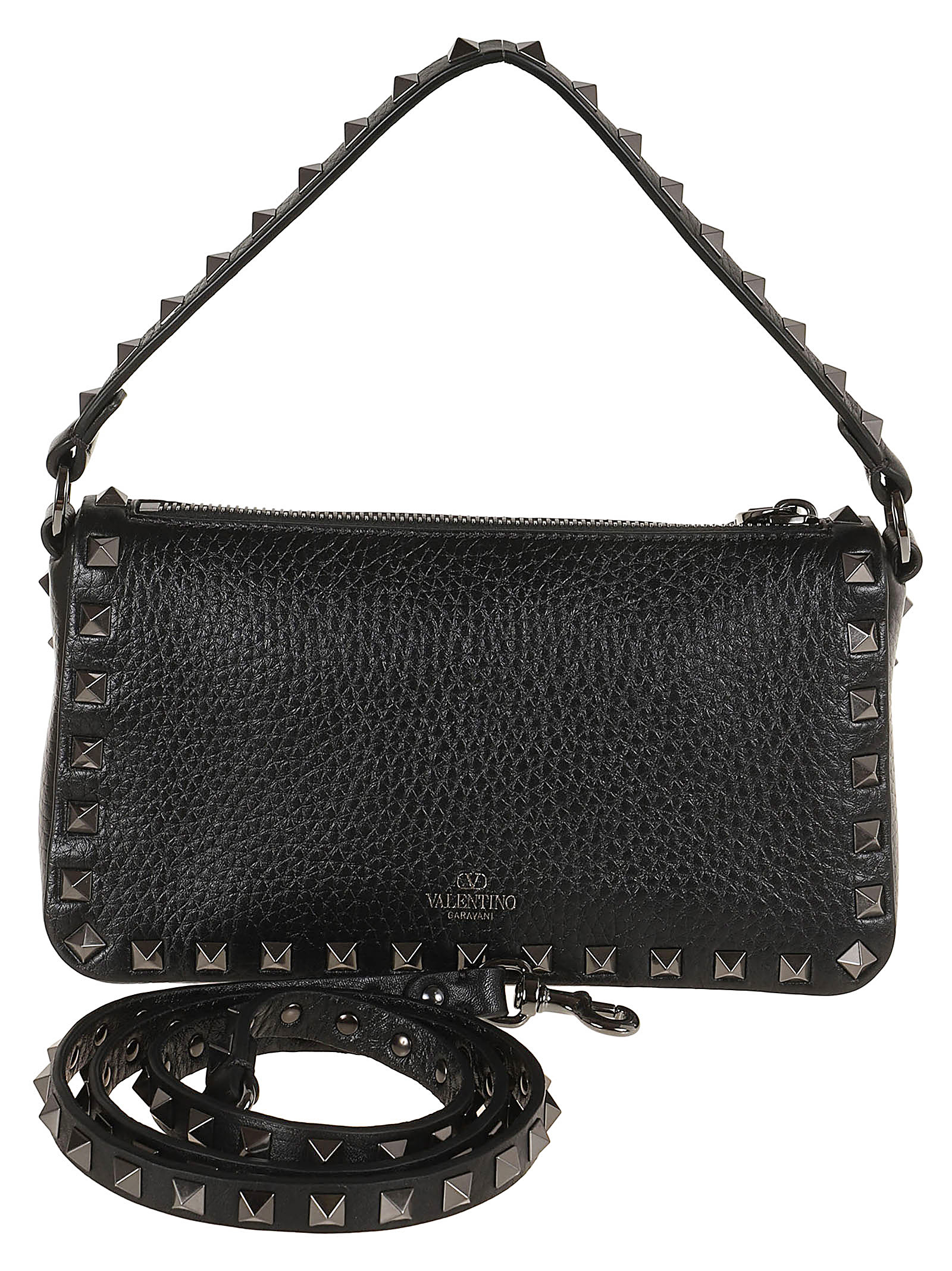 Valentino Garavani Rockstud Small Shoulder Bag In Black