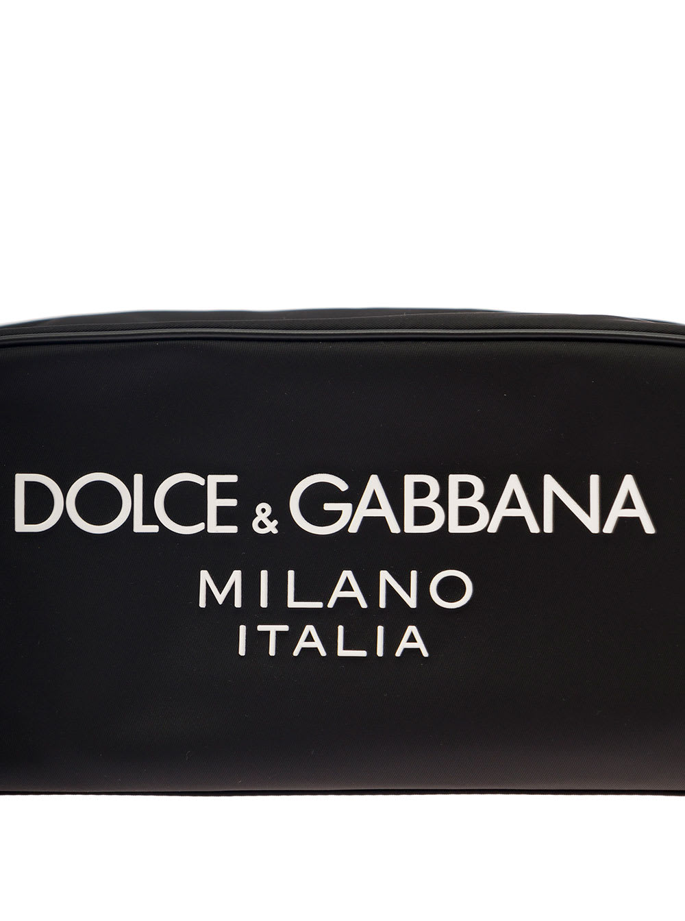 Shop Dolce & Gabbana Black Beauty Case With Contrasting Logo In Fabric And Leather Man