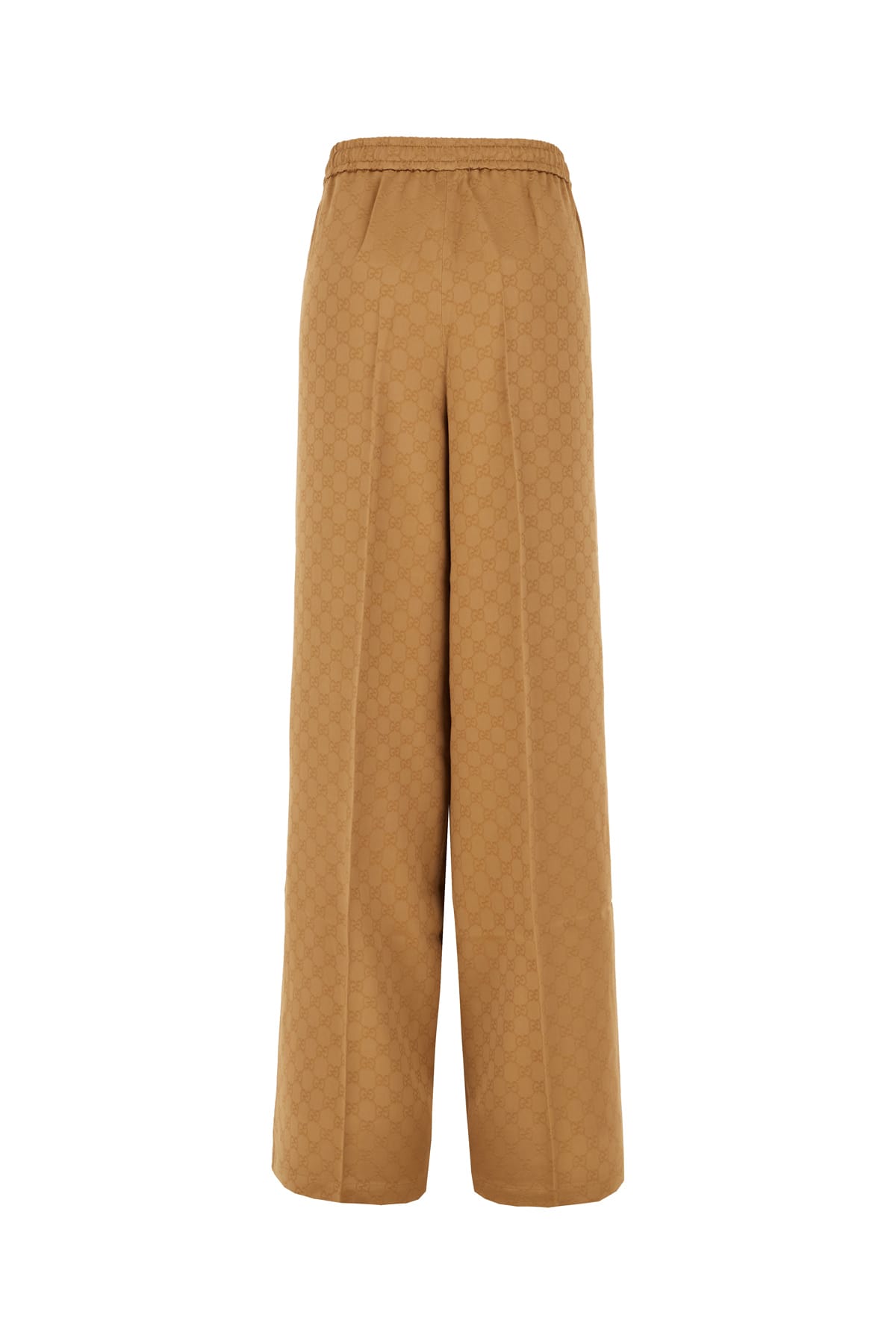 Shop Gucci Beige Viscose Blend Joggers In Vintage Camel