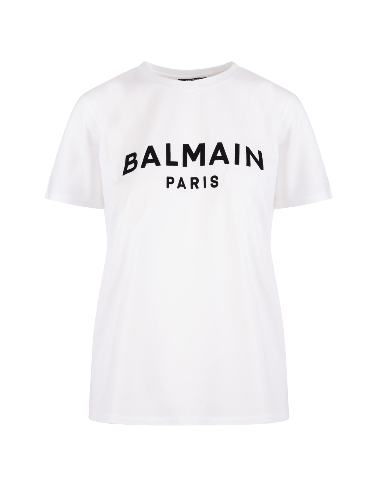 Balmain Woman White Casual Fit T-shirt With Contrast Logo
