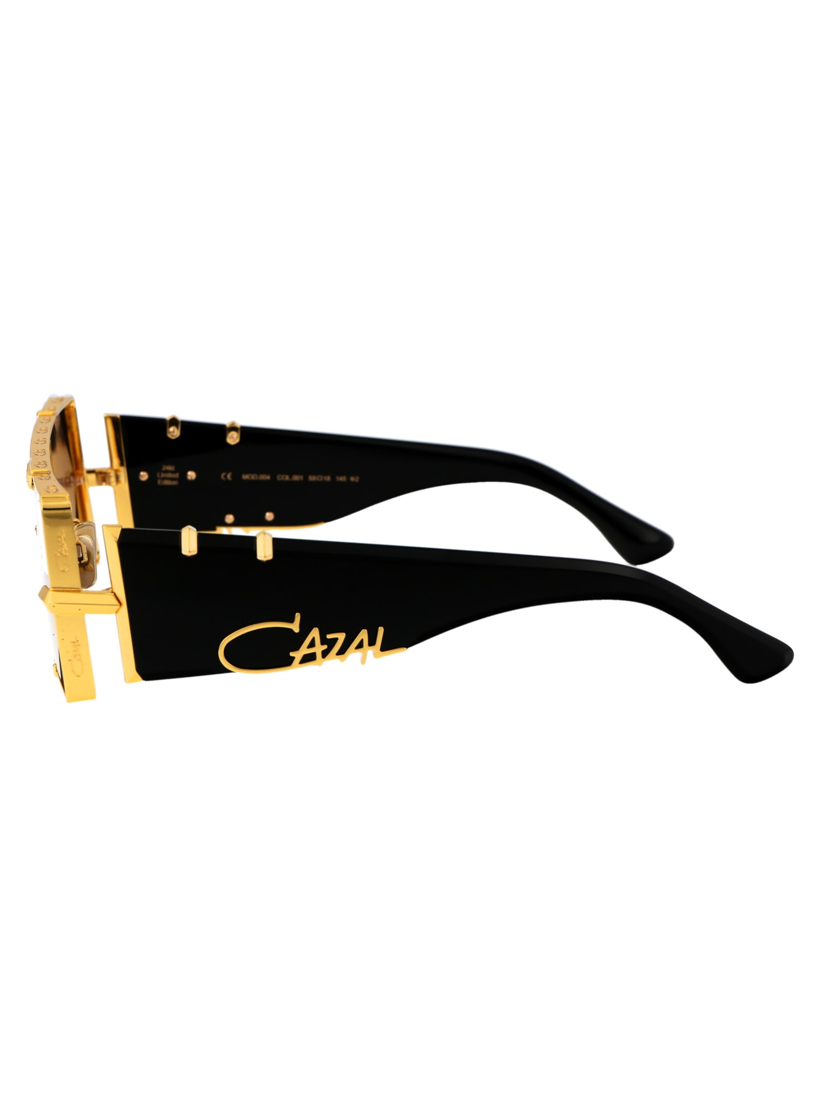 Shop Cazal Mod. 004 Sunglasses In 001 Gold Black