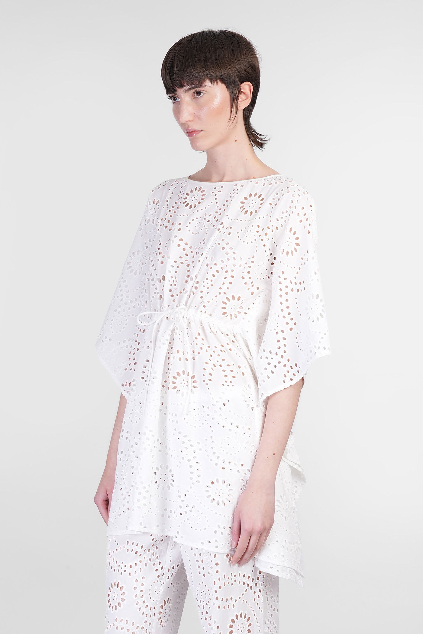 Mc2 Saint Barth Iria Topwear In White Cotton In White