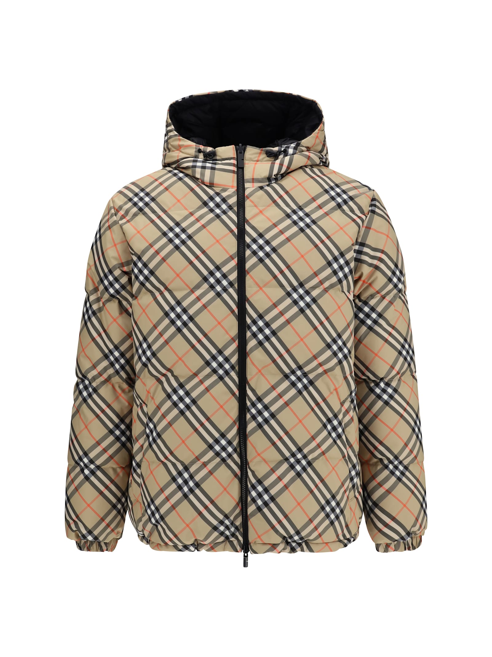 Burberry Quilted Jacket With Distinctive Plaid Pattern In Multi