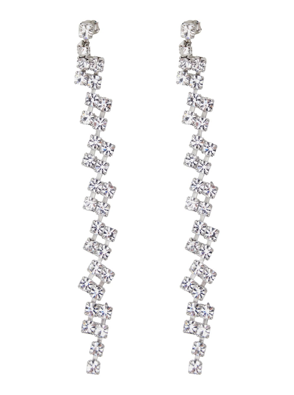 Forte_Forte Metallic Drop Earings With Crystal Embellishments In Brass Woman