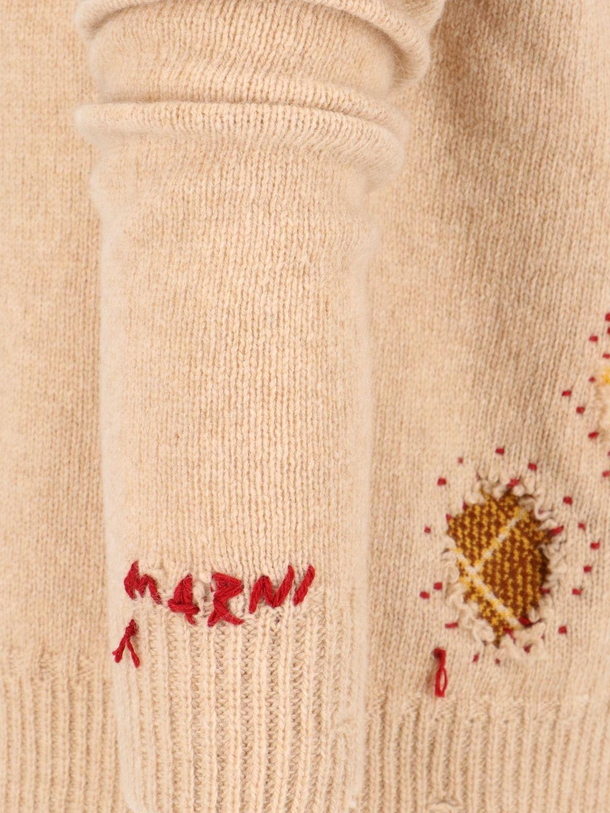 Shop Marni Crewneck Long-sleeved Jumper In Beige