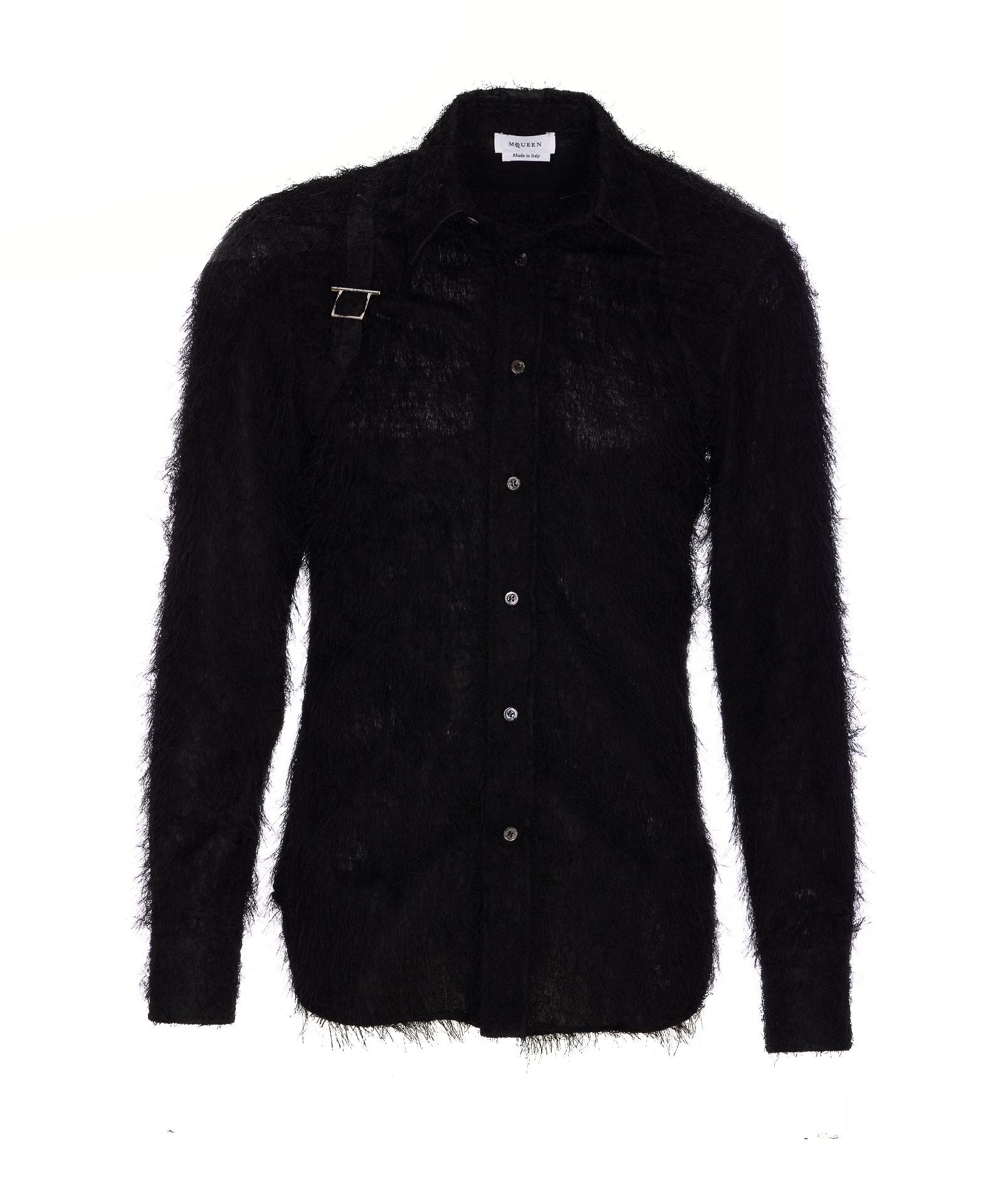 Alexander Mcqueen Harness Fringed Shirt In Black