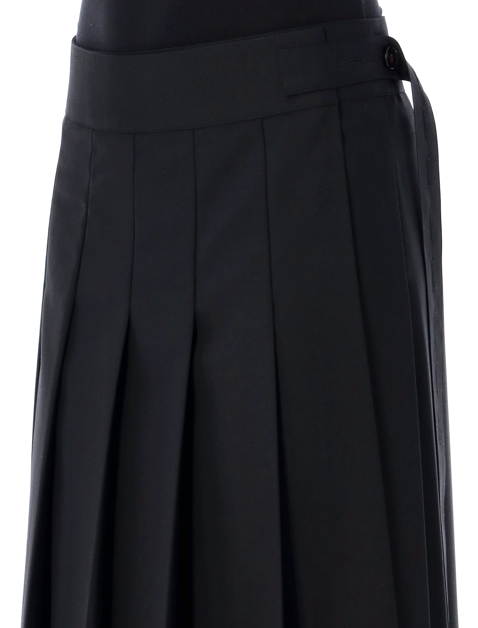 Shop Rohe Plissè Wrap Skirt In Black