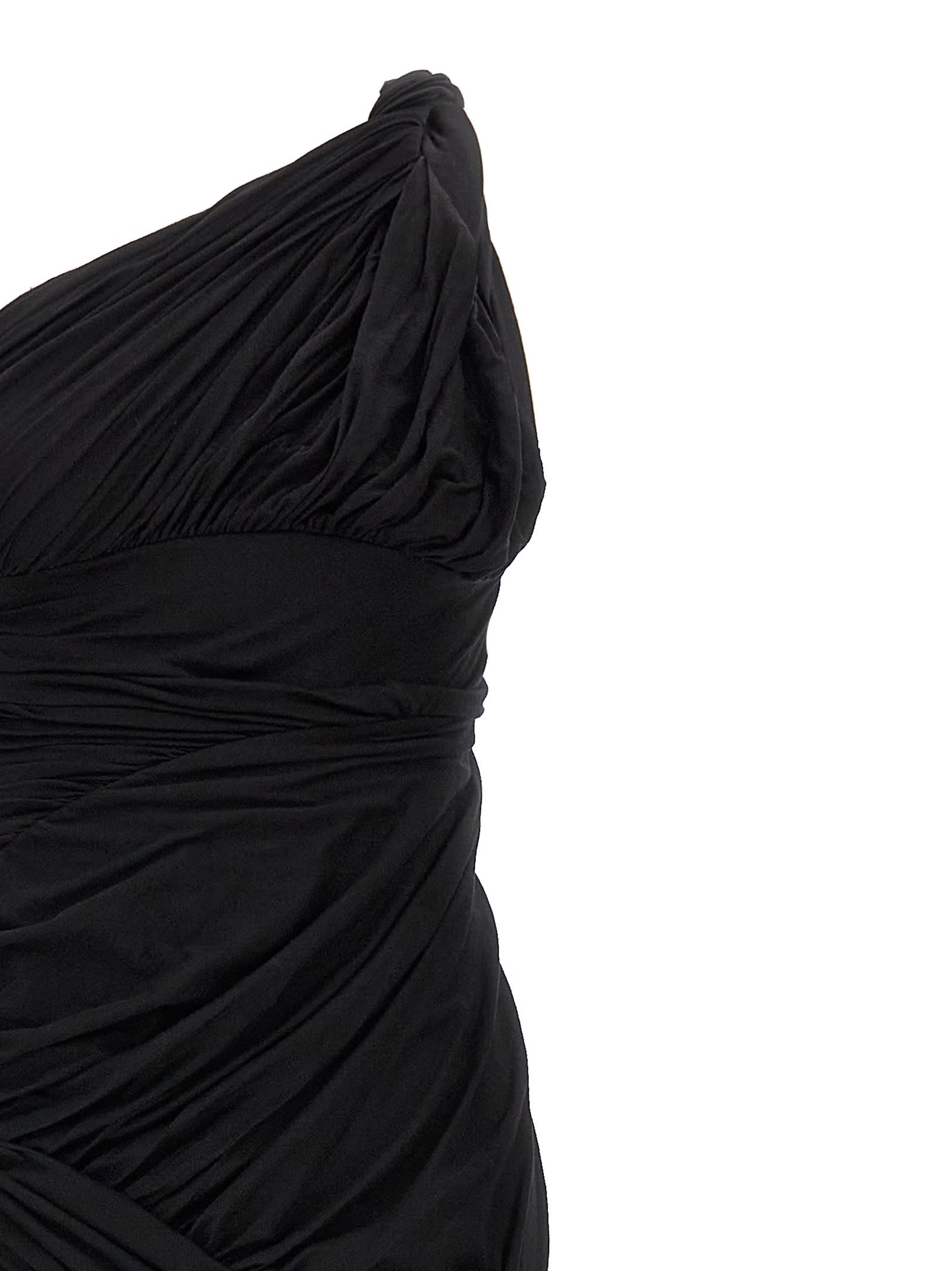 Rick Owens Lido Draped Maxi Dress In Black