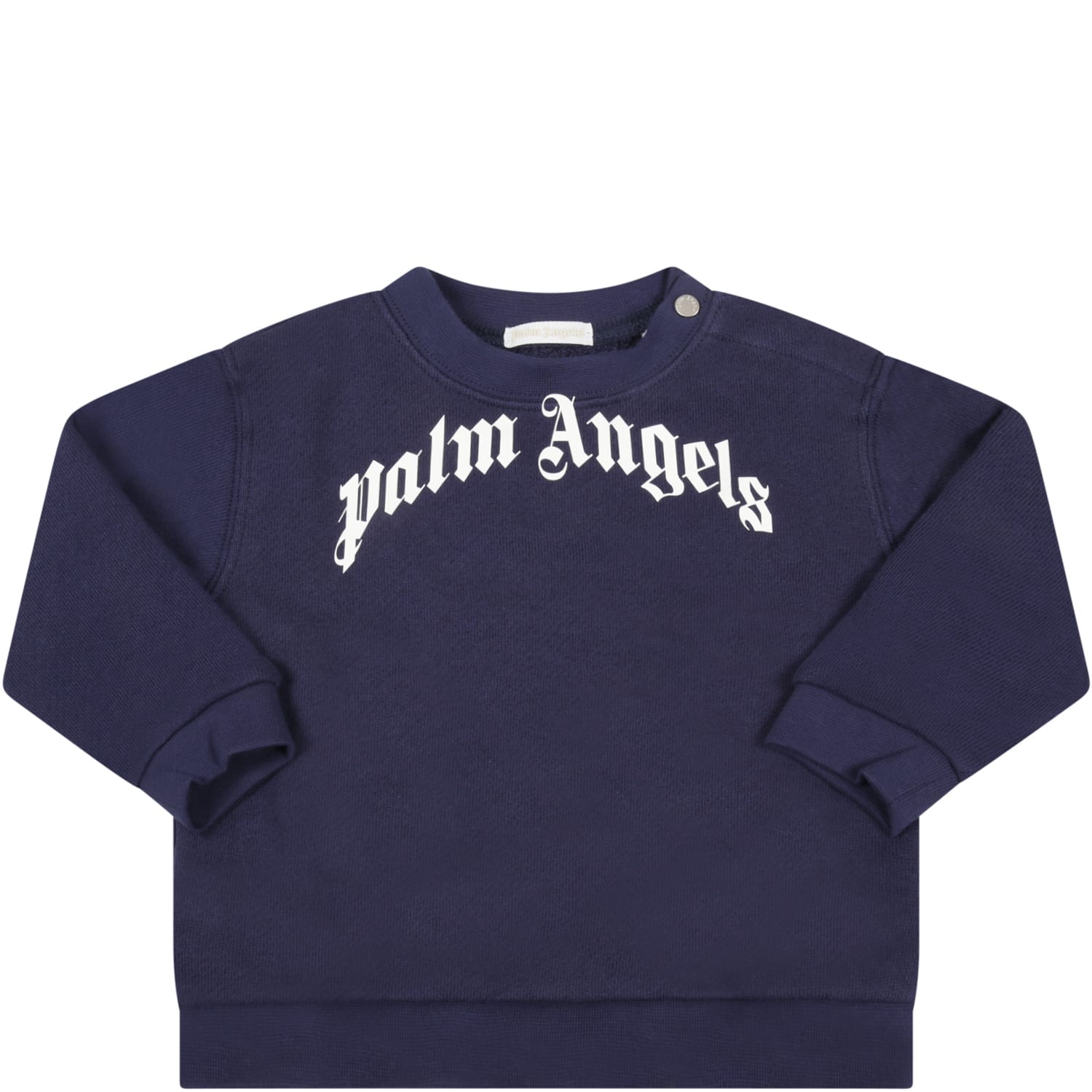 Palm Angels Blue Sweatshirt For Babies With White Logo
