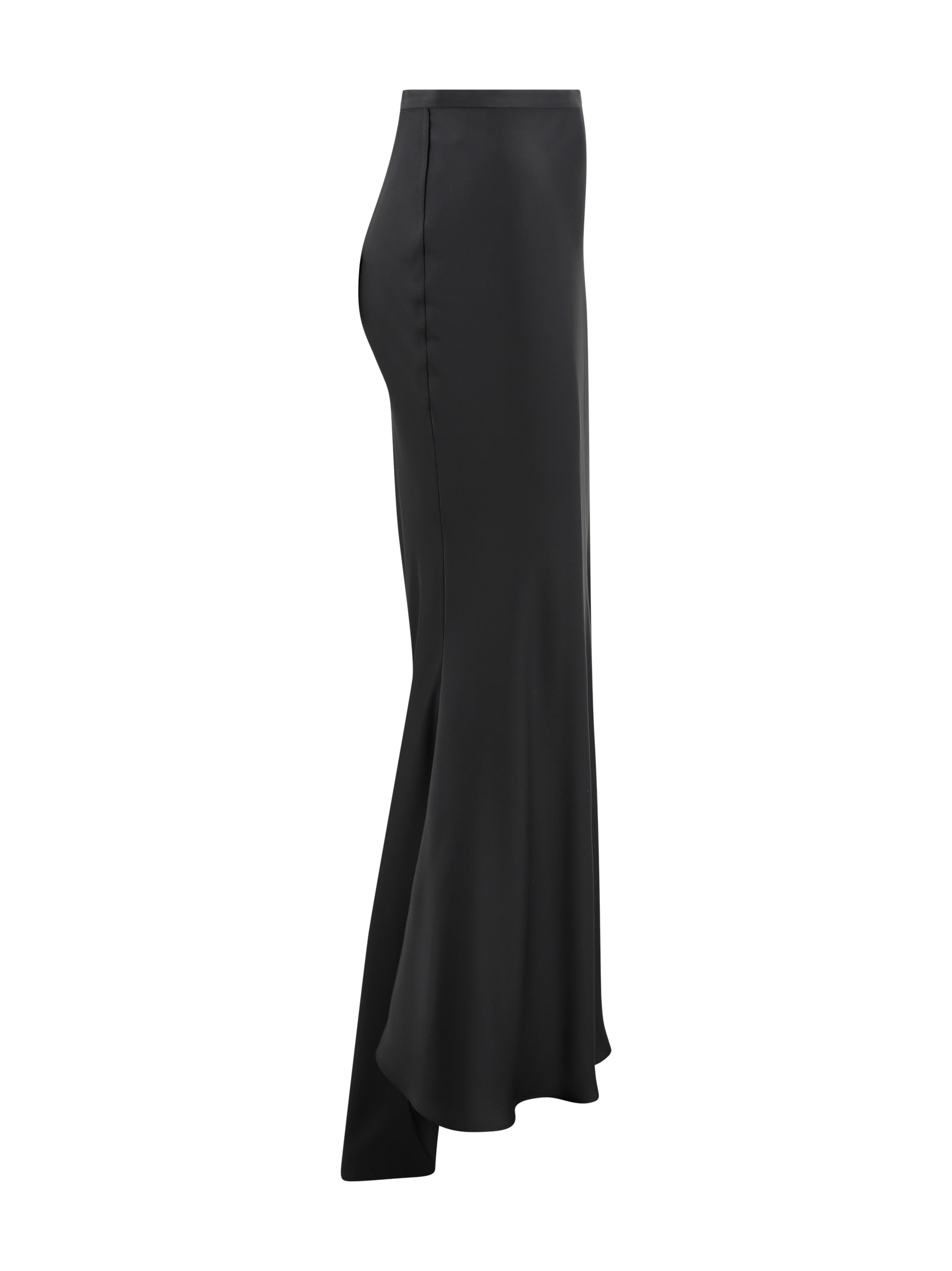 Philosophy Di Lorenzo Serafini Satin Flared Midi Skirt In Black