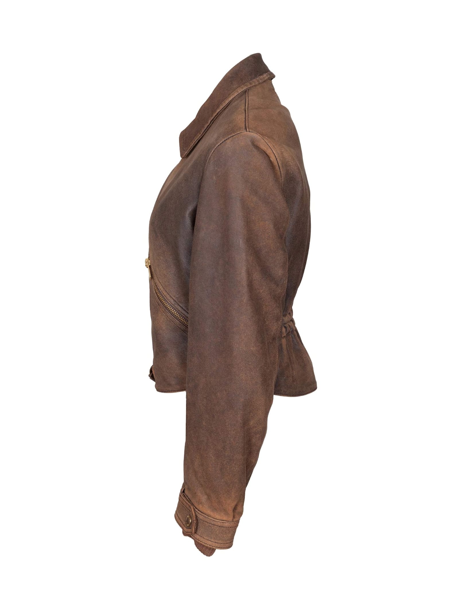 Golden Goose Journey Leather Jacket, Coffee Color In Brown