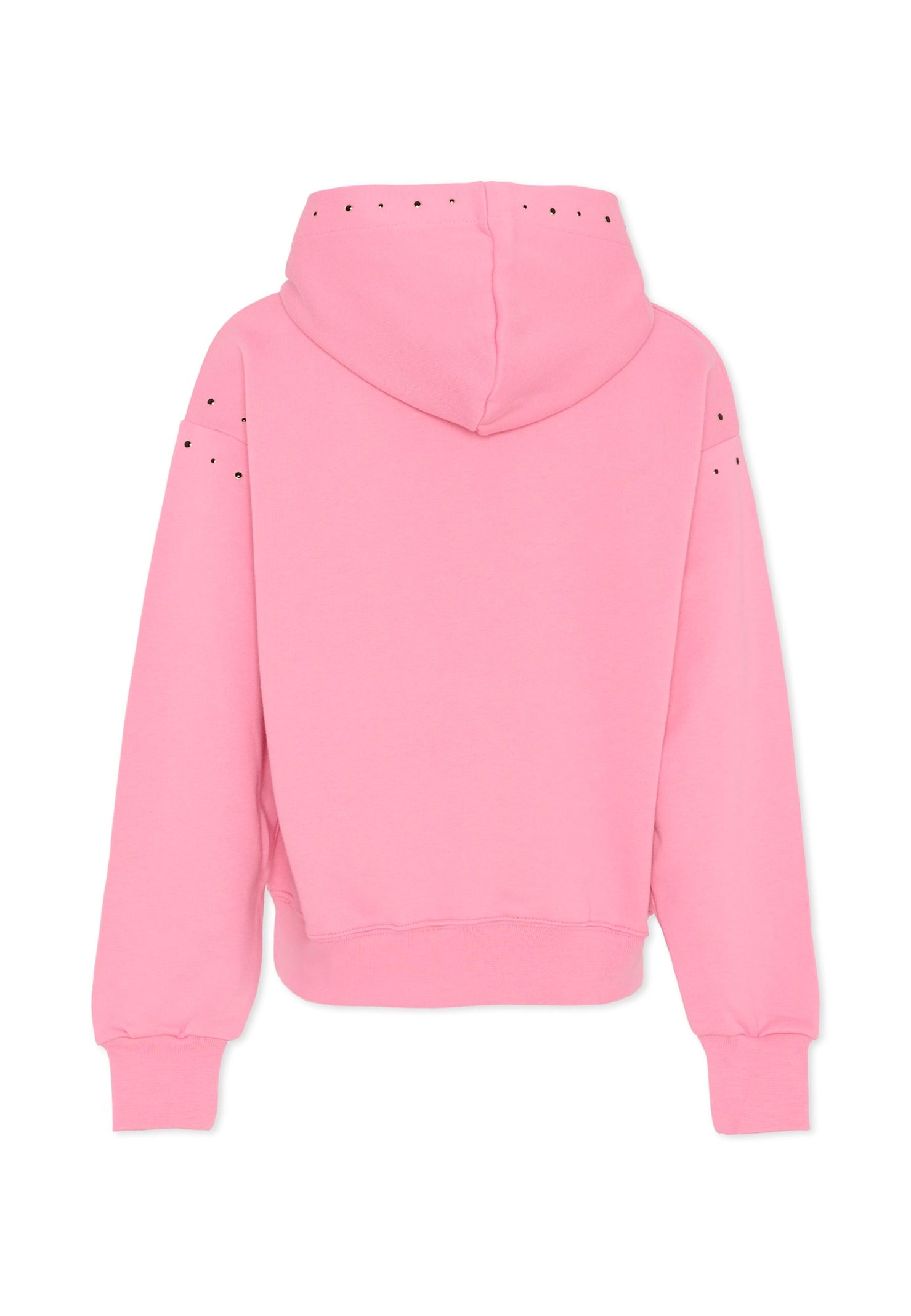 Msgm Pink Sweatshirt For Girl With Studs In Pink