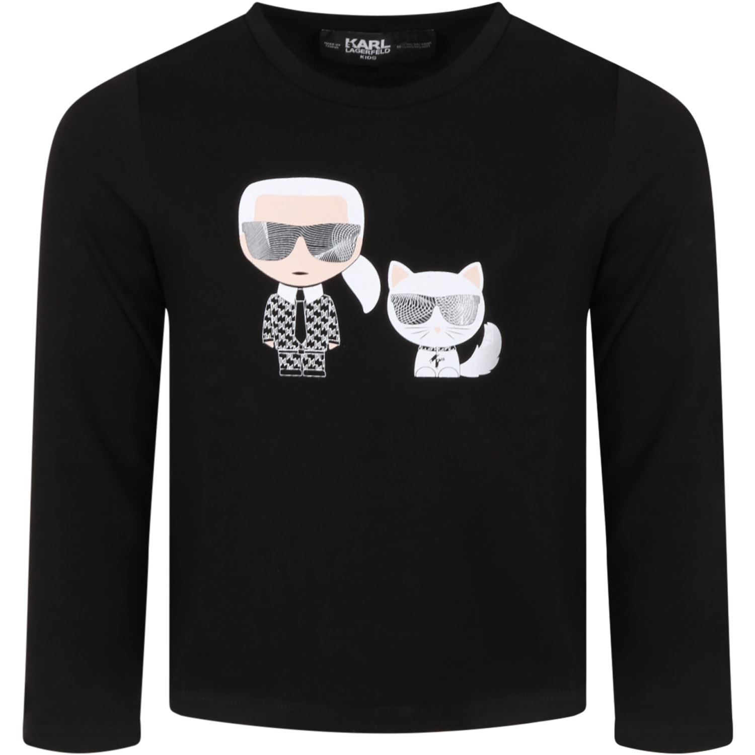 Karl Lagerfeld Black T-shirt For Kids With Karl