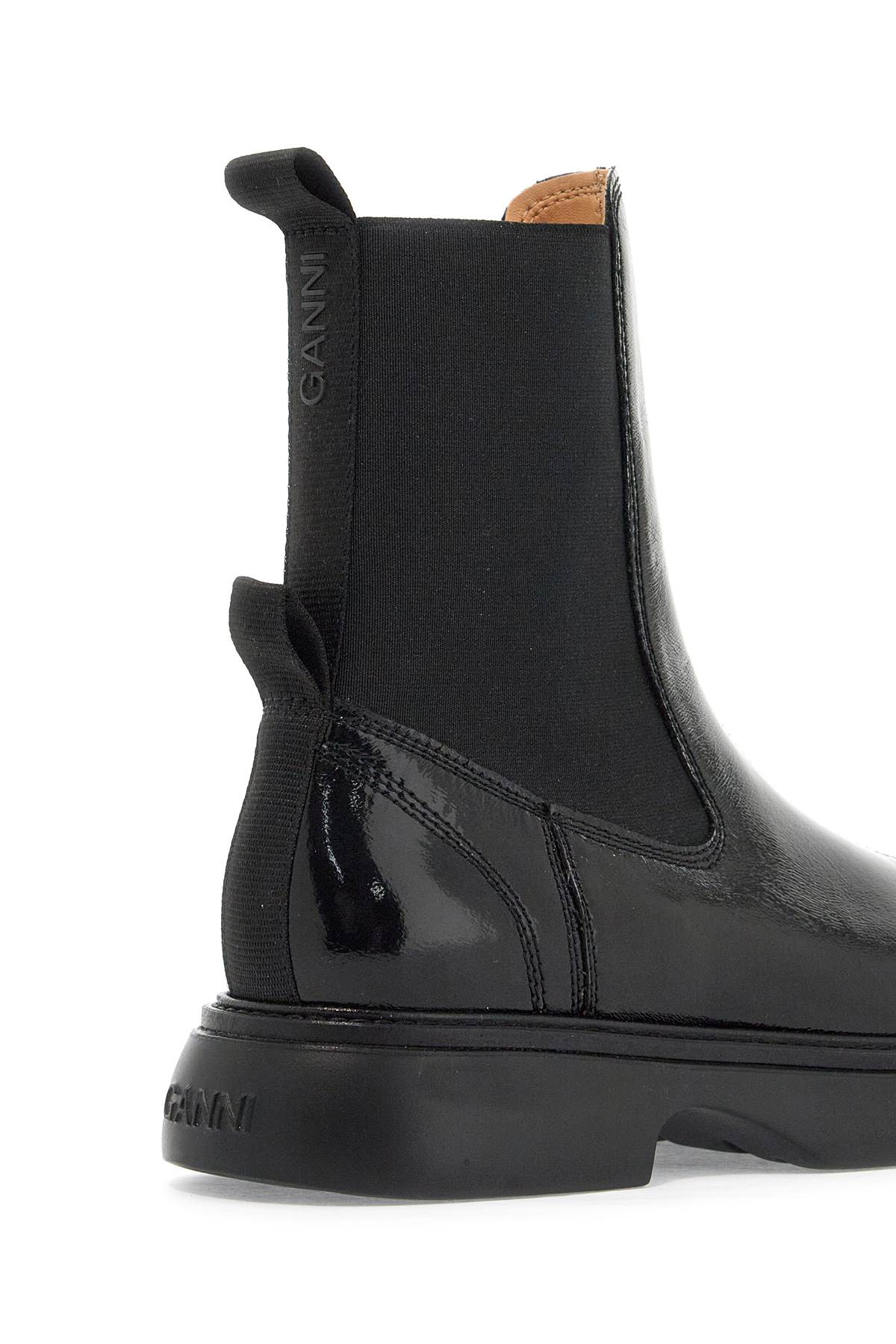 Shop Ganni Chelsea Ankle Boots In Black/black (black)