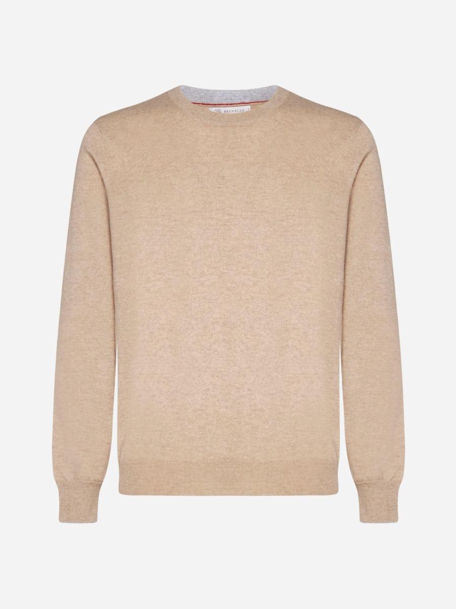 Shop Brunello Cucinelli Cashmere Sweater In Ciottolo