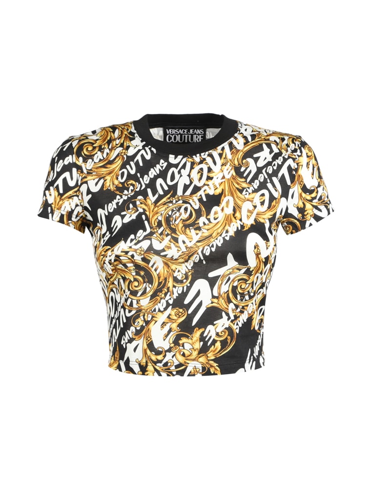 Versace Jeans Couture Cropped T-shirt With Garland Print