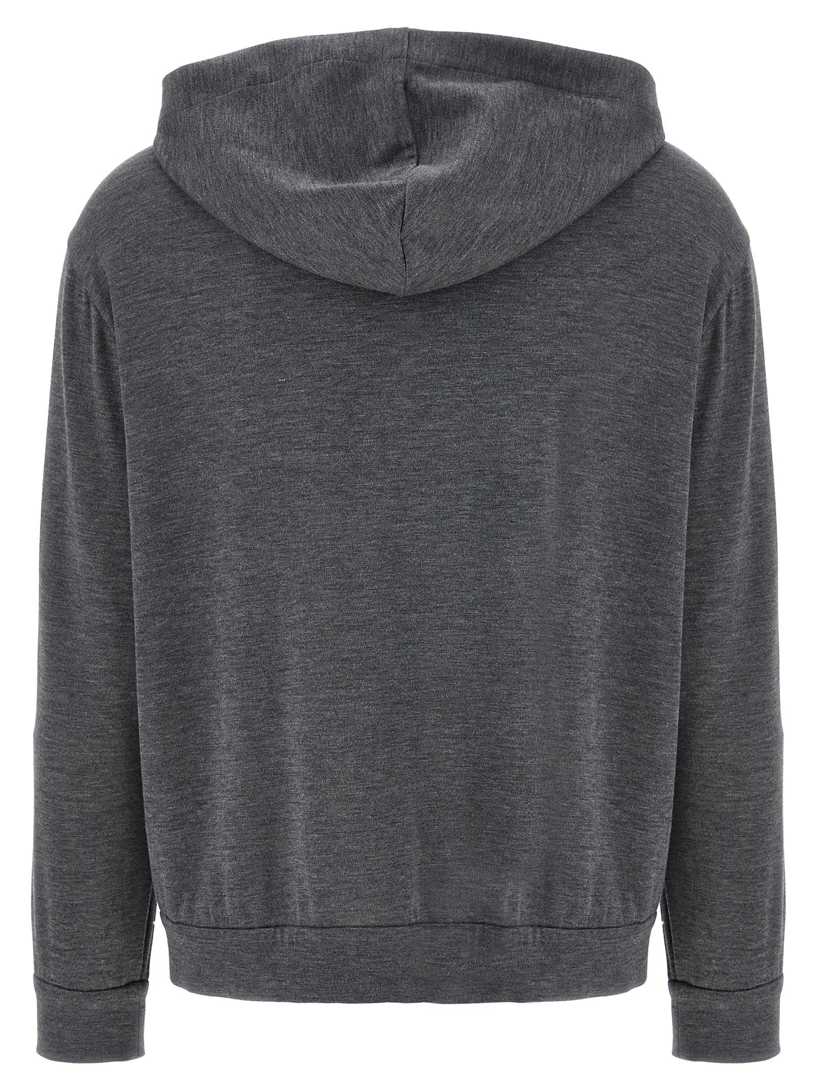Brunello Cucinelli Precious Zipper Pull Sweatshirt Gray In Gray