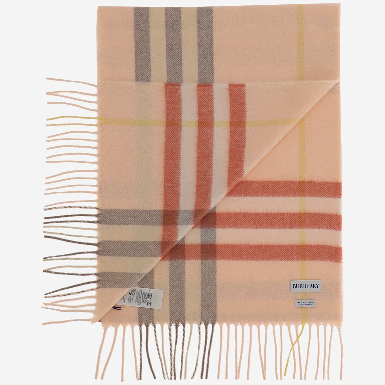 Burberry Embroidered Cashmere Scarf In Teacup