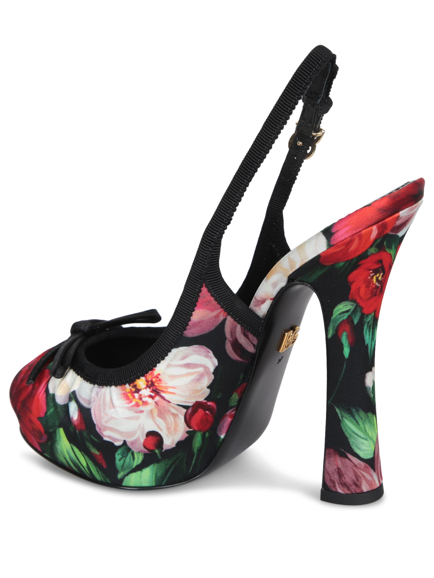Dolce & Gabbana Floral-print Pumps In Black