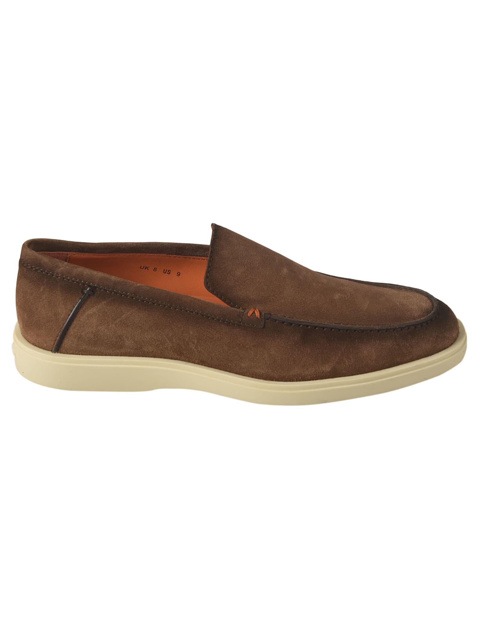Shop Santoni Slip-on Plain Loafers In Brown
