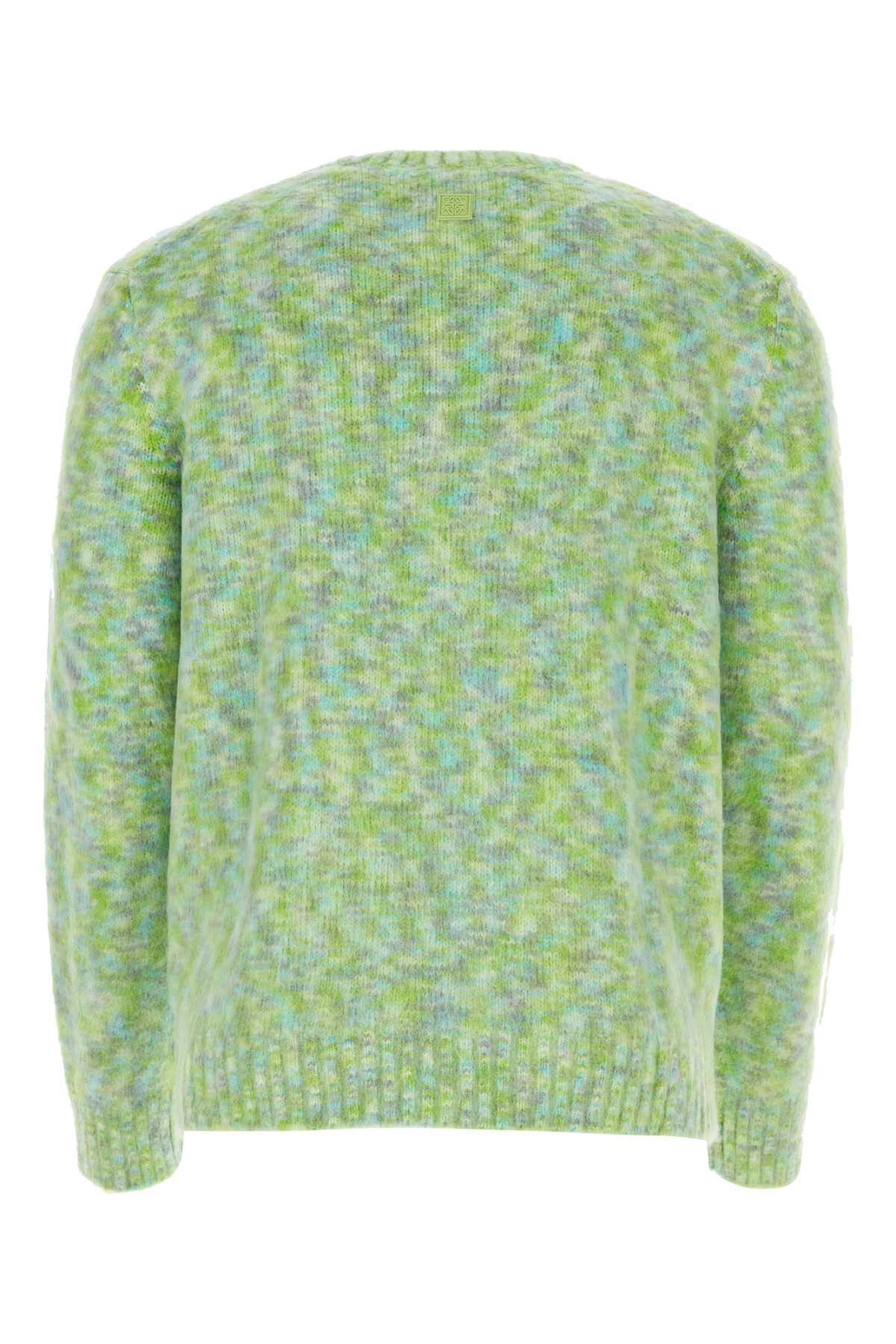 Shop Loewe Multicolor Wool Blend Sweater In Bluegreenwhite