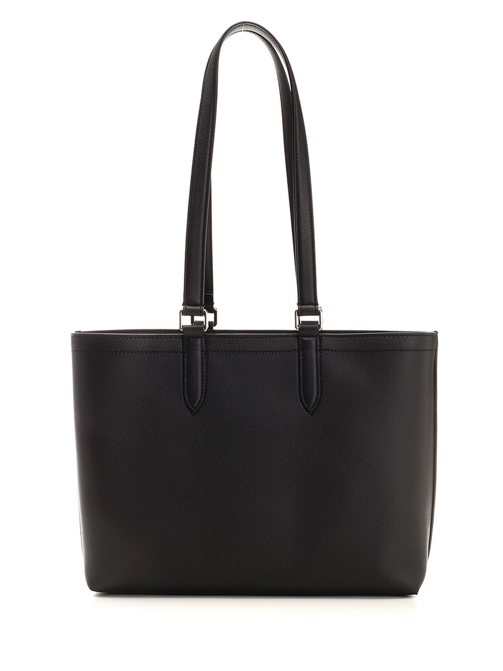 Shop Fendi Roma Leather Shopper In Black