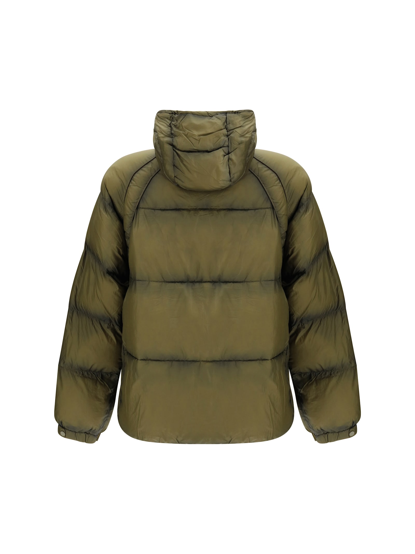 Represent Hooded Nylon Puffer Jacket In Green