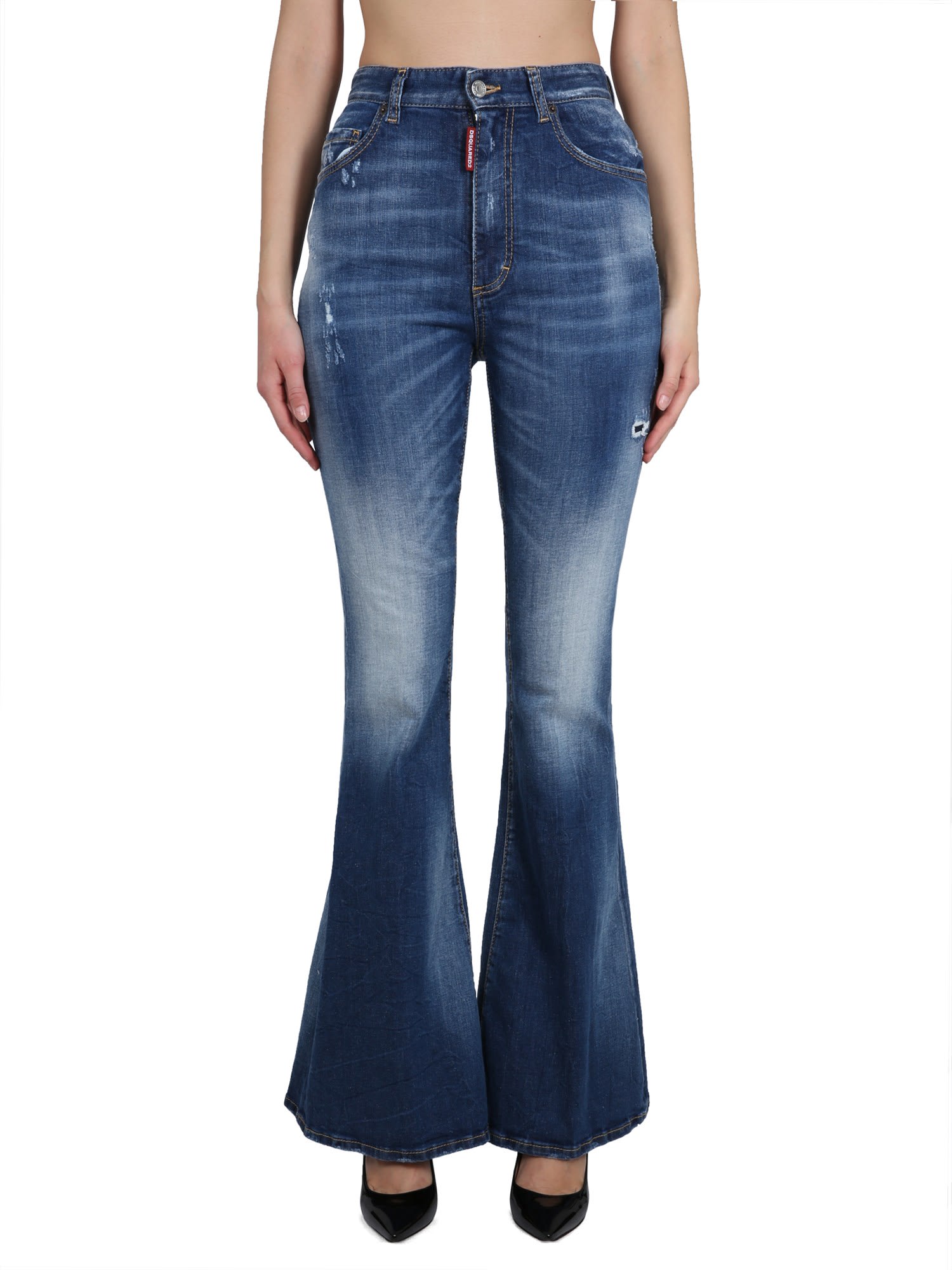DSQUARED2 HIGH RISE FLARE JEANS