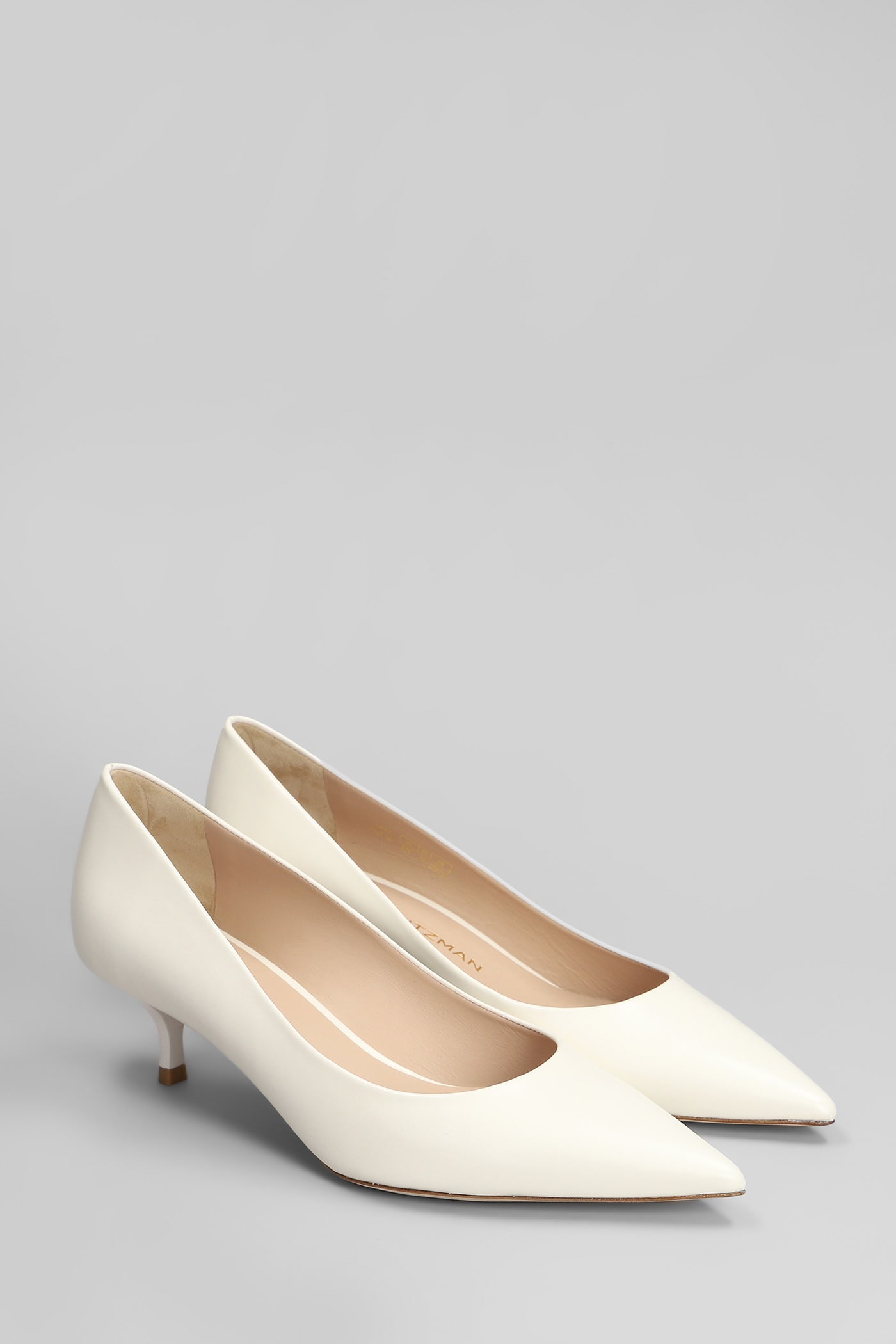 Stuart Weitzman Stuart Power 50 Pumps In White Leather In White