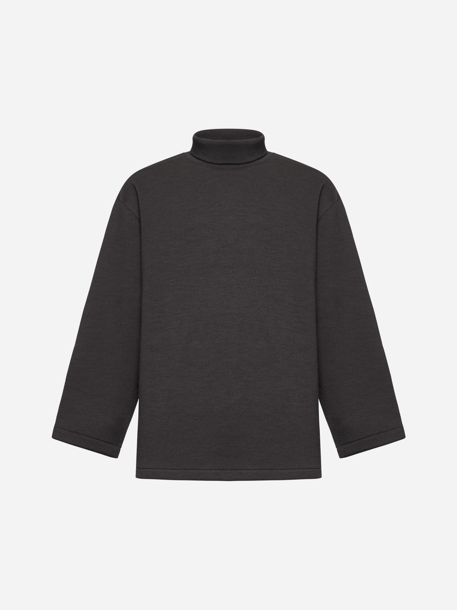 Shop Lemaire Wool And Cotton Sweatshirt In Dark Brown Melange