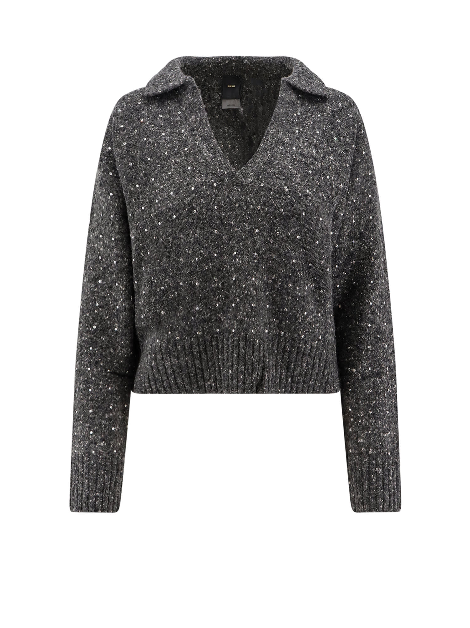 Pinko Nibani Polo Boucle Bottonato F In Black