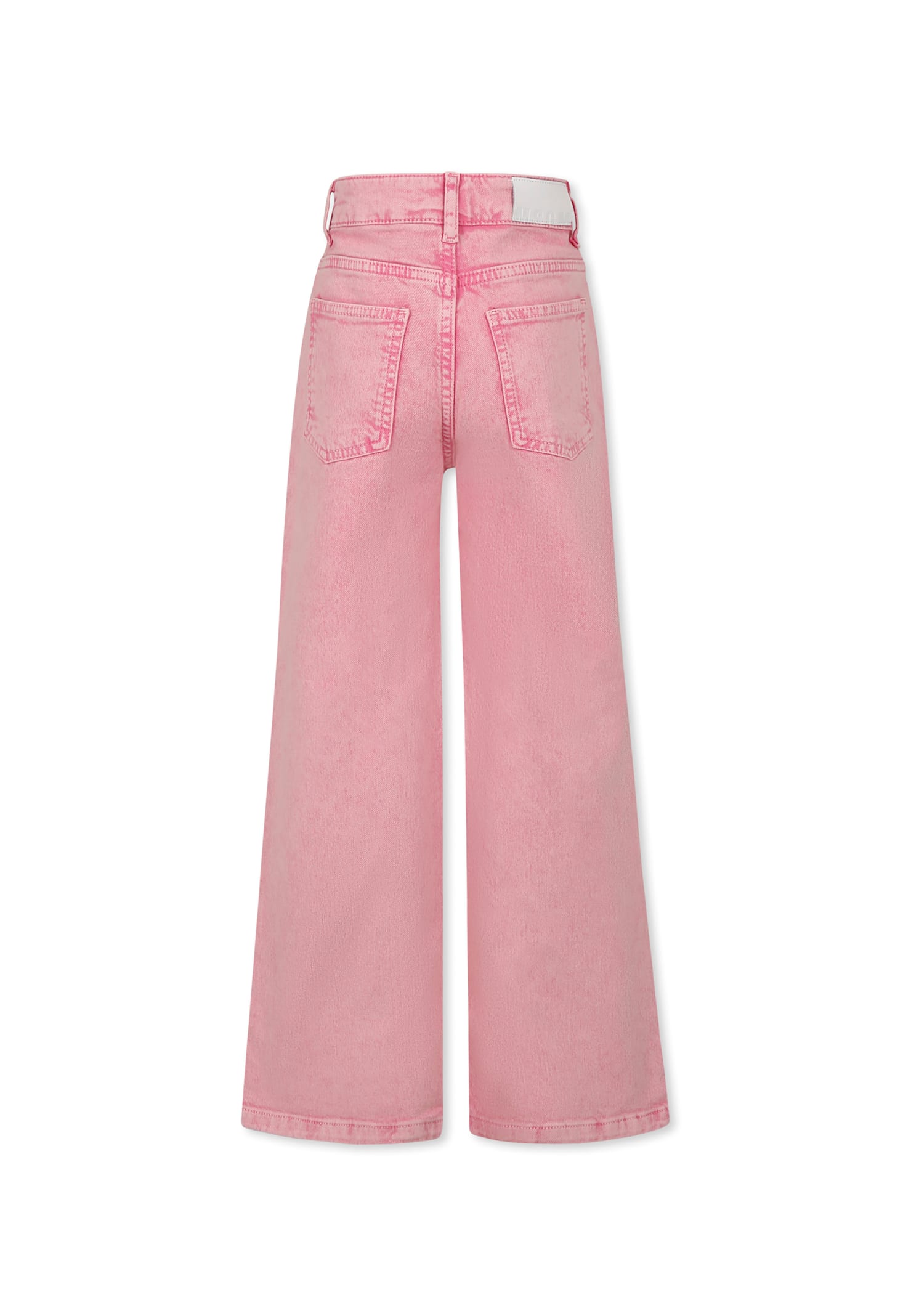 Msgm Pink Jeans For Girl With Rhinestones In Pink
