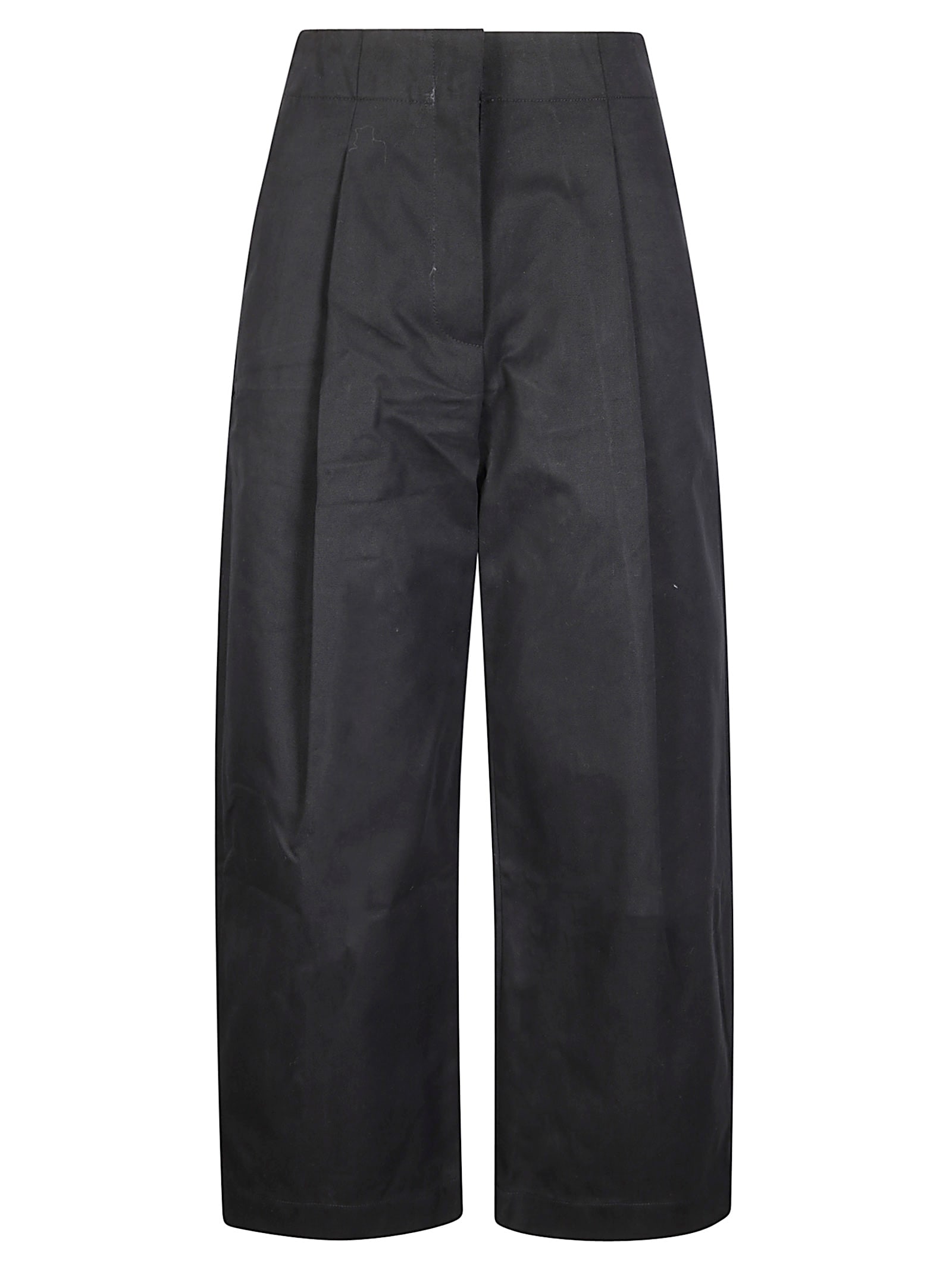 Studio Nicholson Deep Pleat Volume Ankle Crop Pants In Black