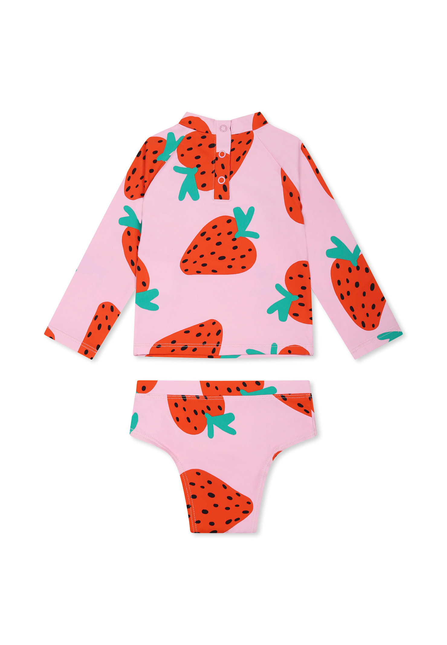 Stella Mccartney Pink Bikini For Baby Girl With Strawberries In Pink