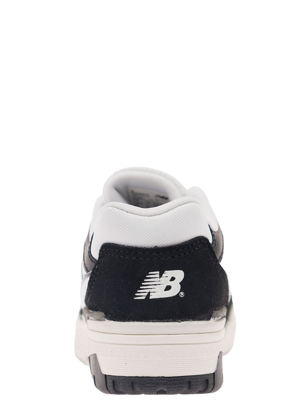 New Balance 550 White And Black Sneakers With Side Logo And Suede Inserts In Leather Boy In Multicolor