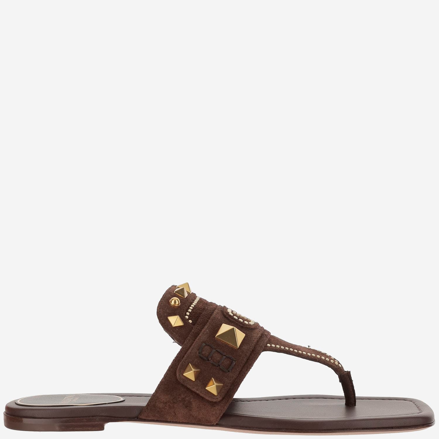 Signature Vlogo Suede Sandals With Studs