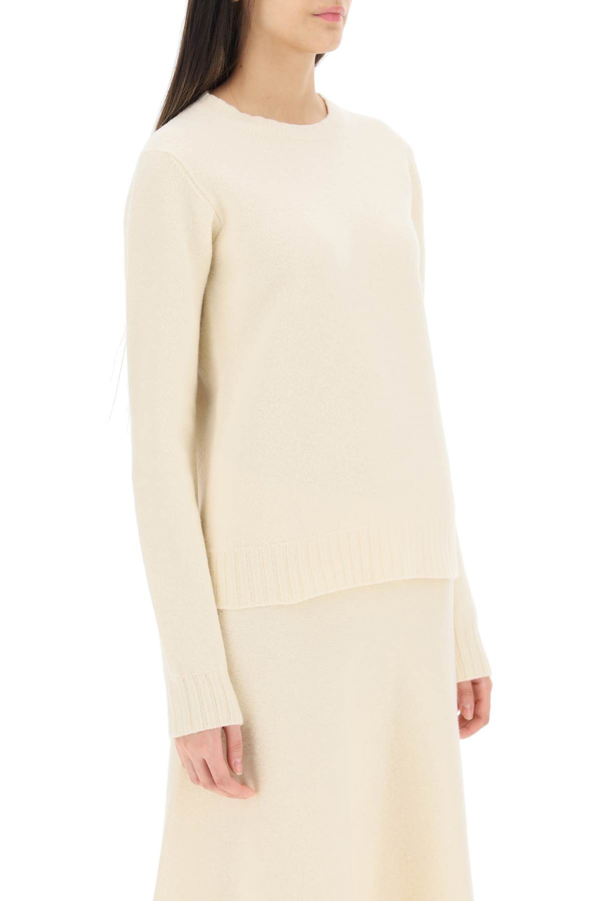 Jil Sander Ribbed-knit Cashmere Jumper In Ivory