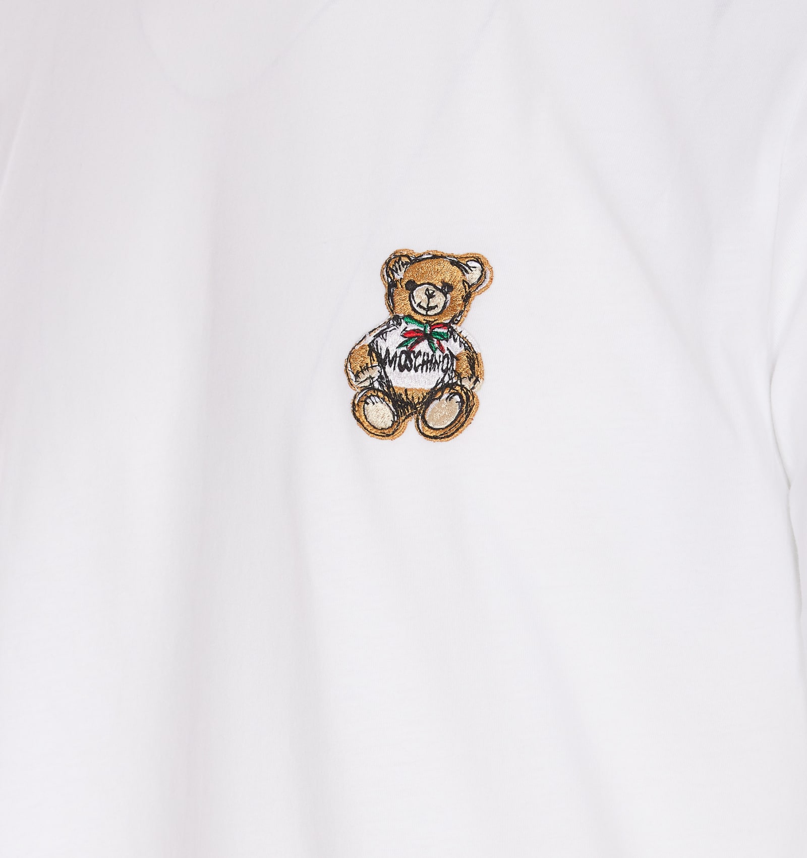 Shop Moschino Drawn Teddy Bear T-shirt In White