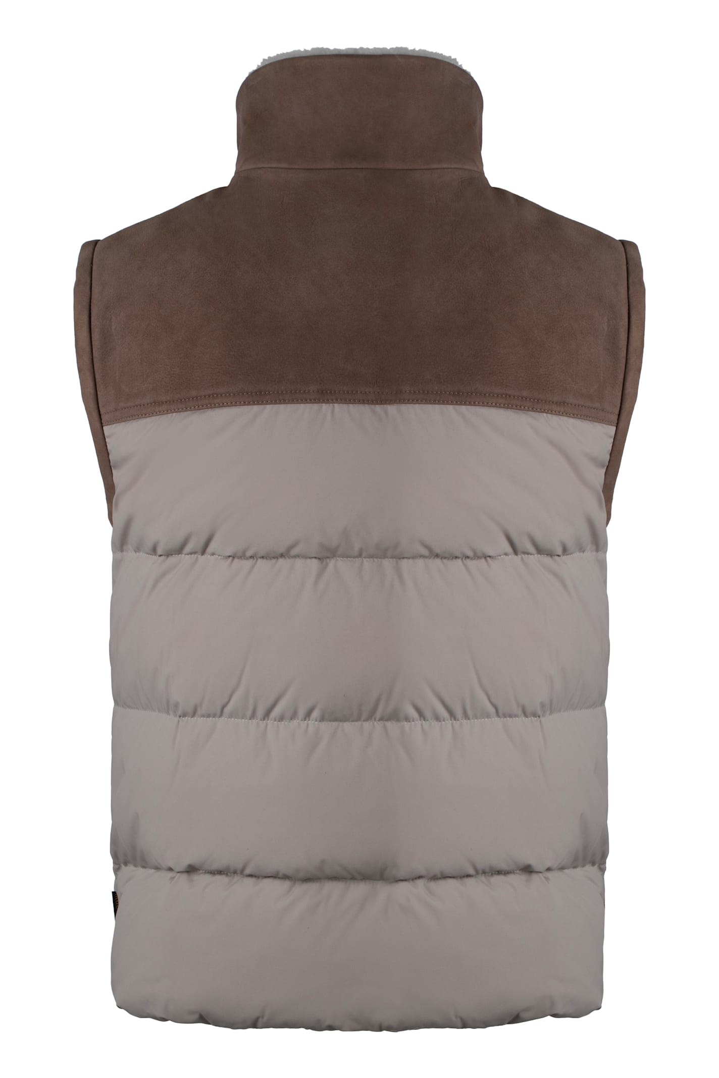 Moorer Imer Full Zip Down Vest In Grey