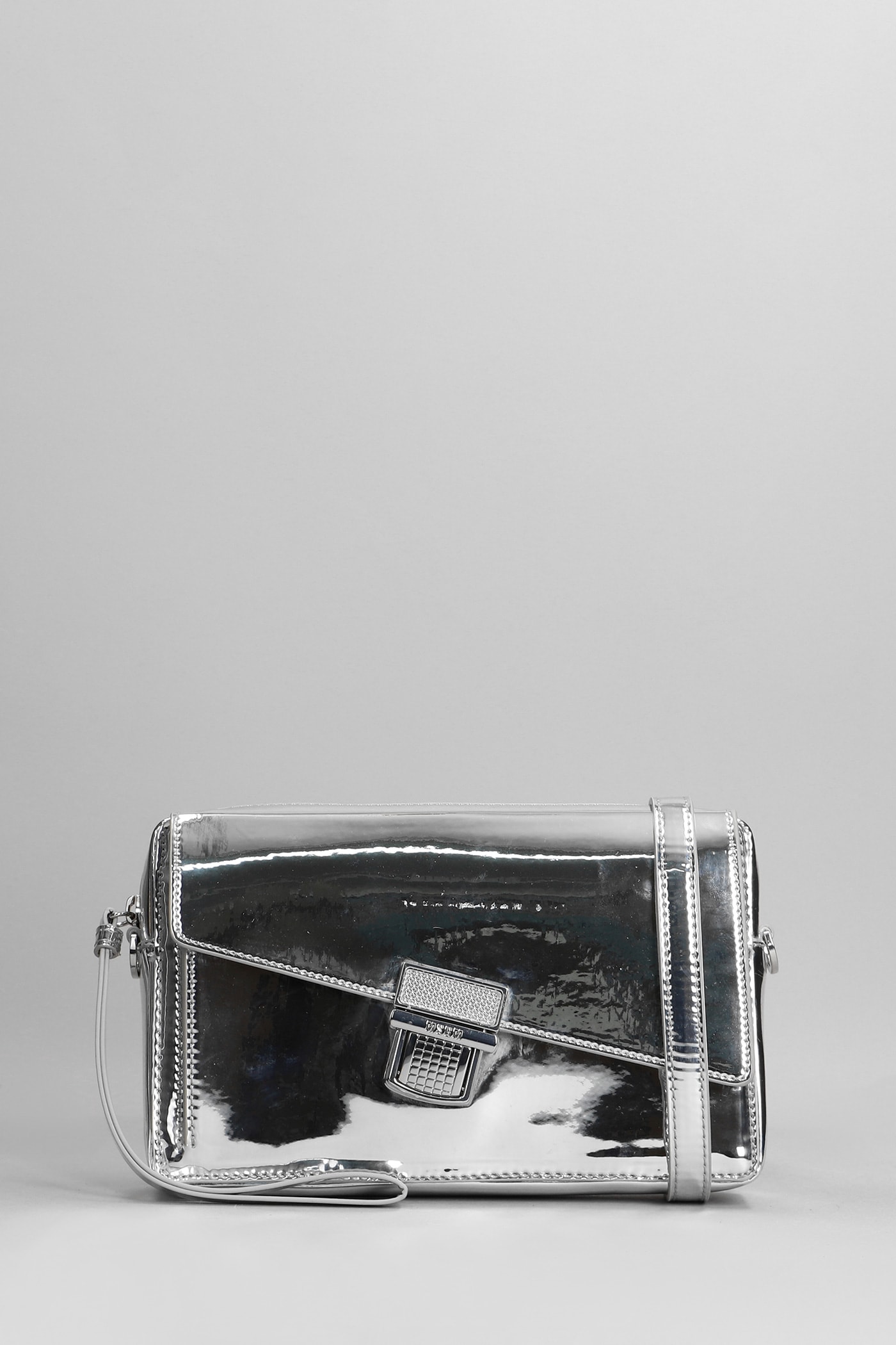 MSGM Shoulder Bag In Silver Faux Leather