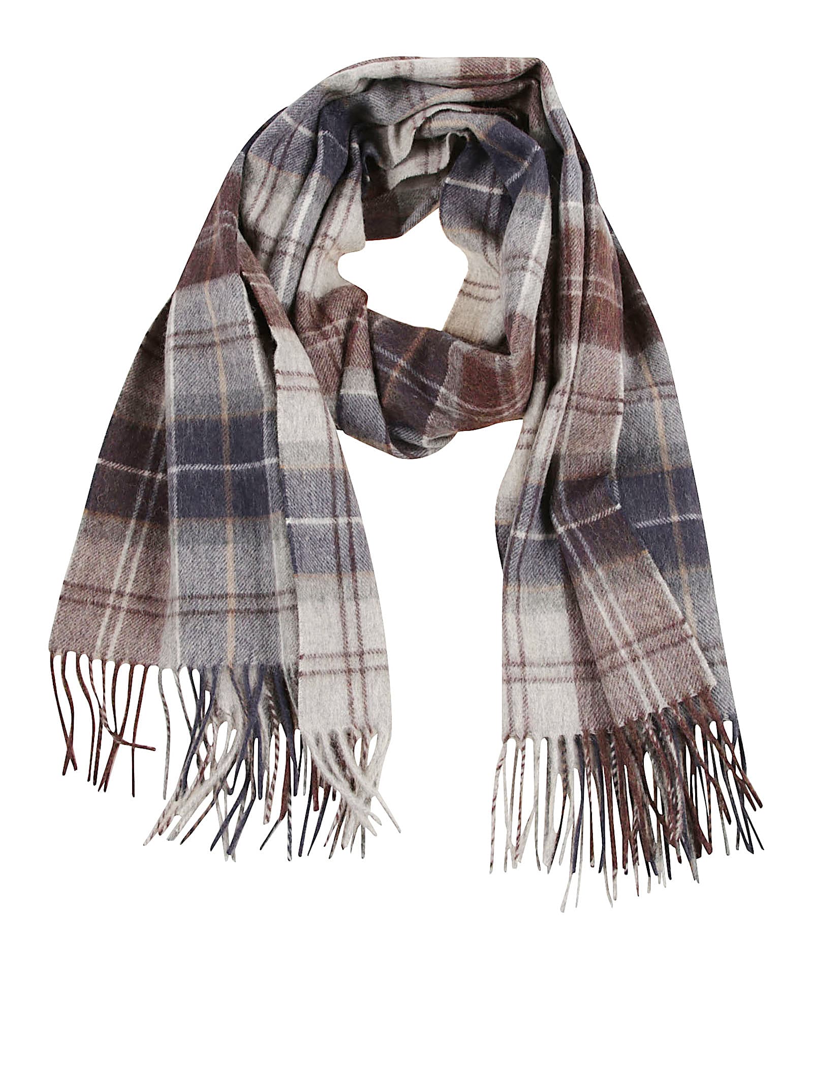 Barbour Patchwork Tartan Scarf In Blue