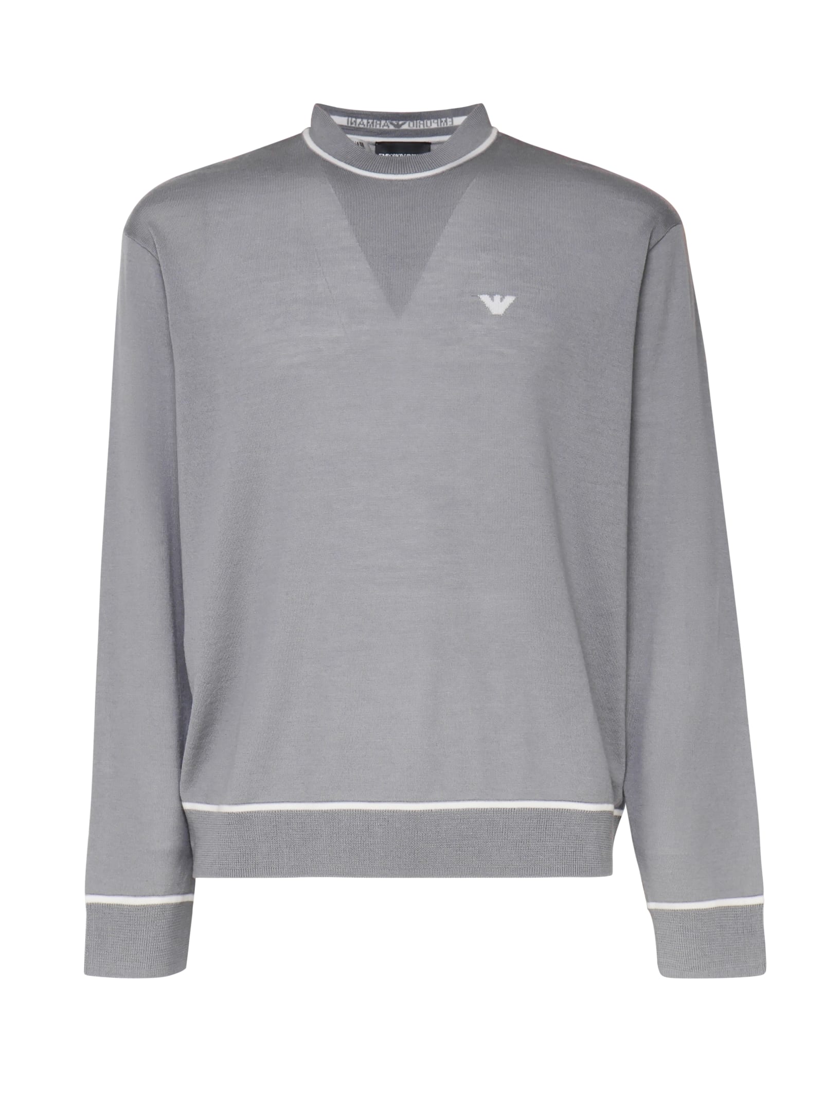 Shop Emporio Armani Virgin Wool Knit In Grey