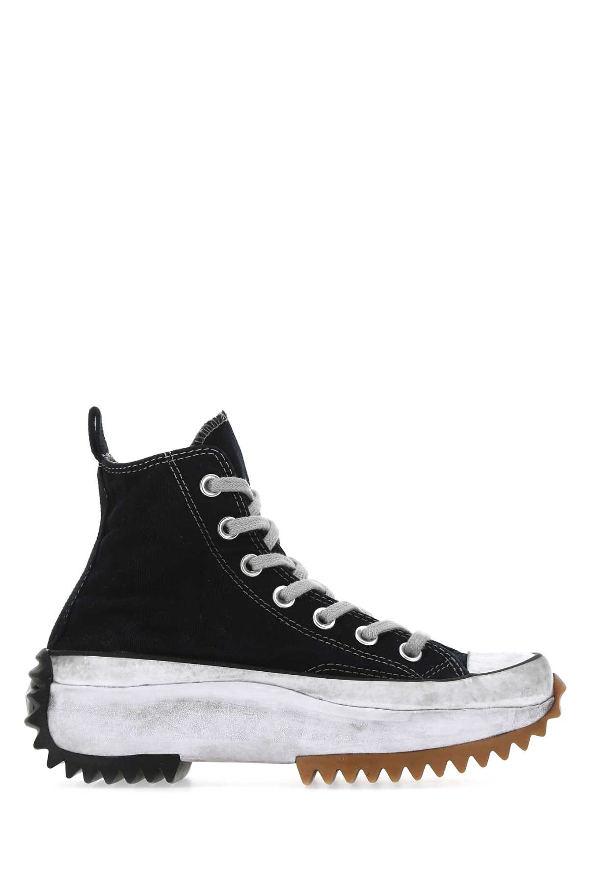 Converse Black Run Star Hike High Top Sneakers In Blacksmokein