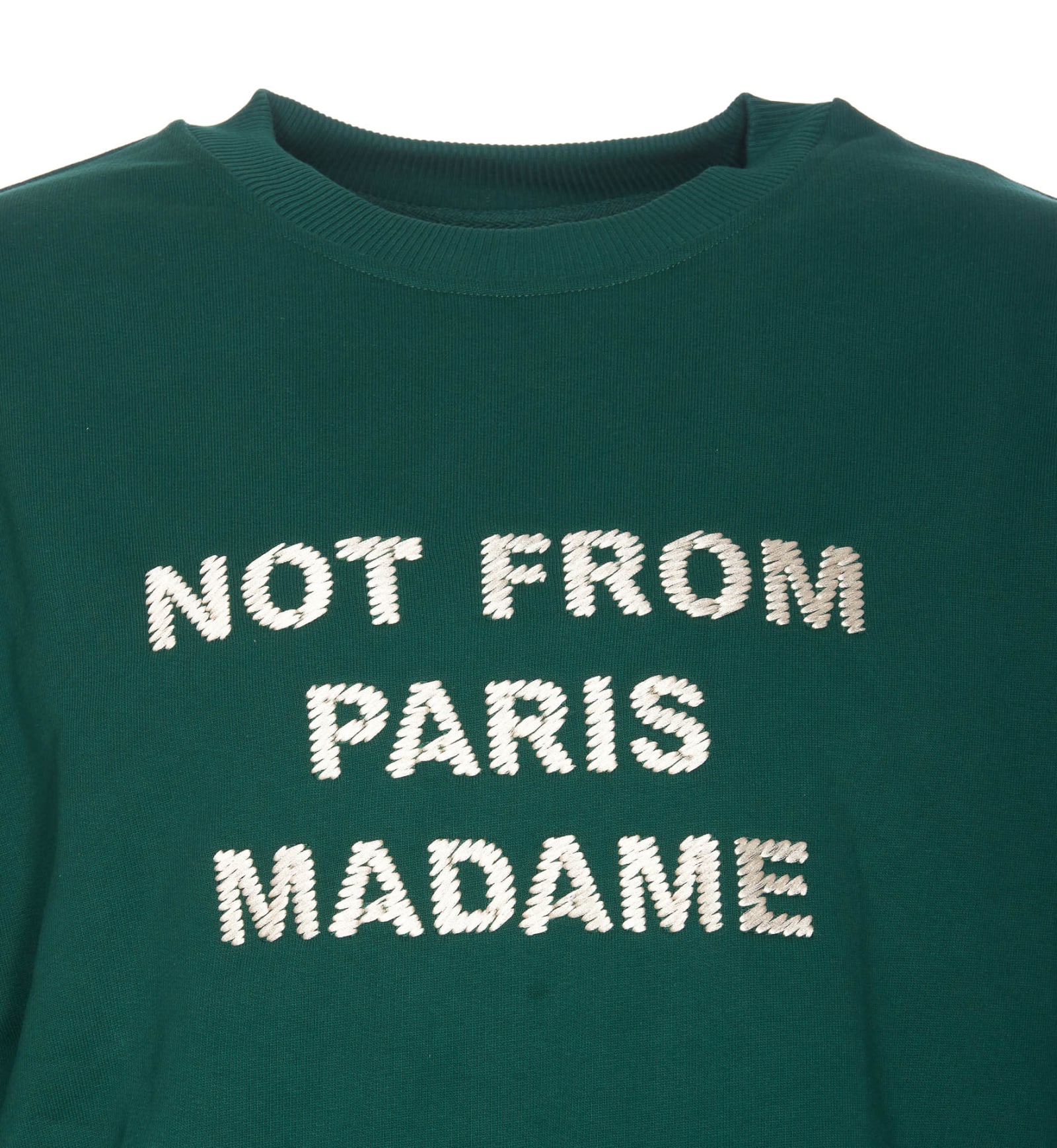 Shop Drôle De Monsieur Slogan Sweatshirt In Green