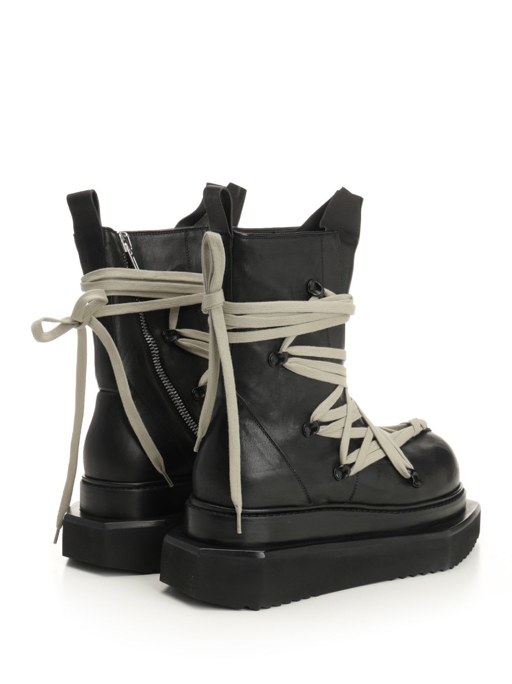 Rick Owens Black Concordians Megalace Turbo Cyclops Boots In Black